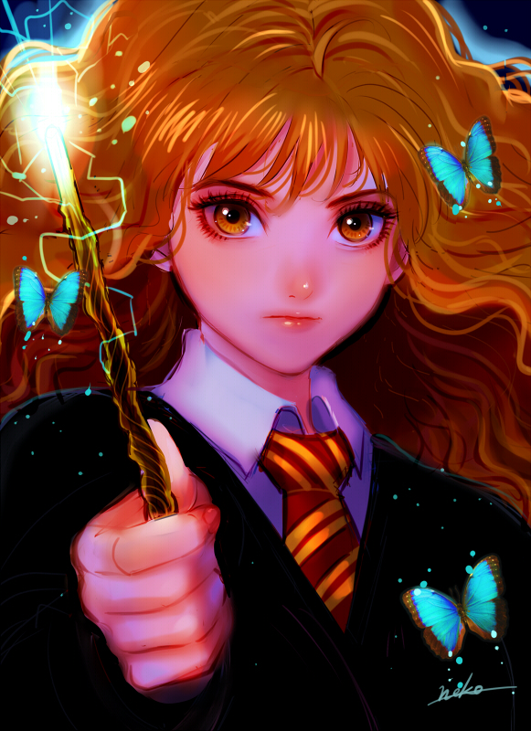 hermione granger (wizarding world and 1 more) drawn by nyamunekonabe