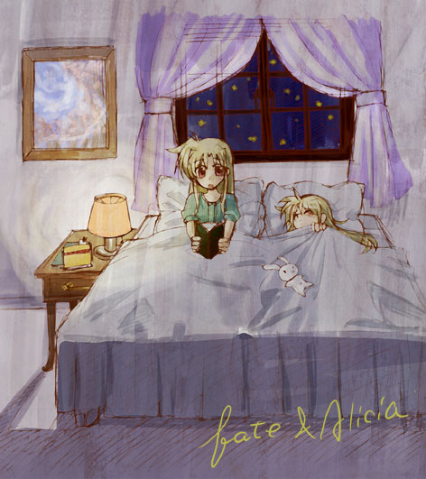 fate testarossa and alicia testarossa (lyrical nanoha and 1 more) drawn by hachi_(hachikai)