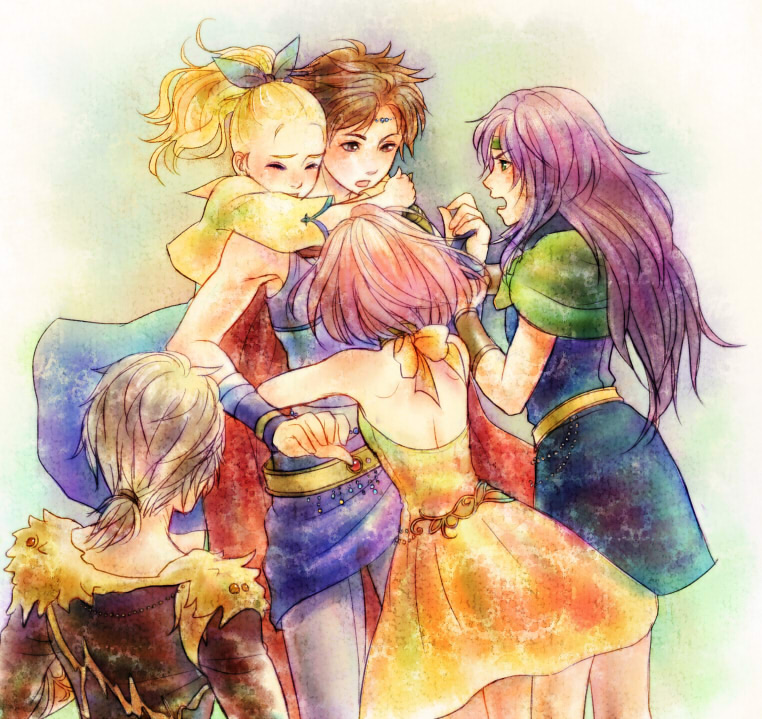 lenna charlotte tycoon, faris scherwiz, bartz klauser, krile mayer baldesion, and galuf halm baldesion (final fantasy and 2 more) drawn by cocura