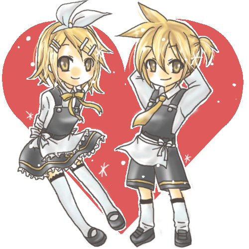kagamine rin and kagamine len (vocaloid and 1 more) drawn by mikage_(hotair)