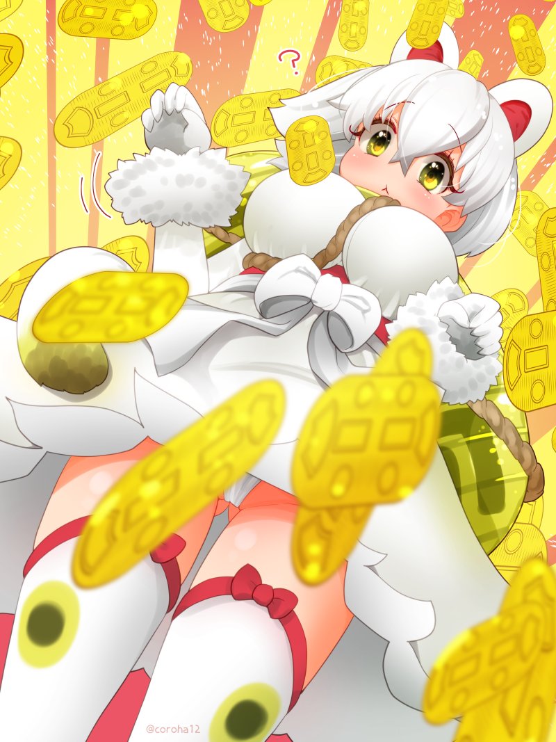 maneki-neko (kemono friends and 1 more) drawn by coroha