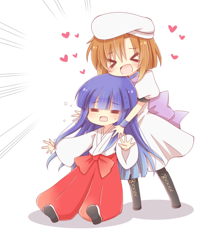 furude rika and ryuuguu rena (higurashi no naku koro ni) drawn by aquaroom