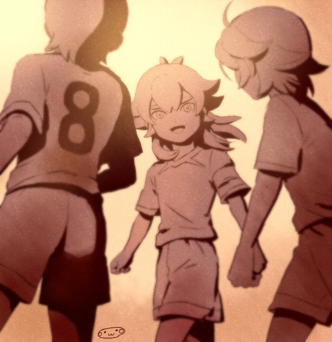 kishibe taiga, izumi kanaaki, and tobisawa mana (inazuma eleven and 1 more) drawn by mizuhara_aki