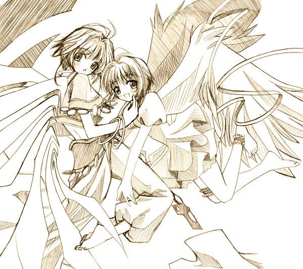 kinomoto sakura and sakura hime (cardcaptor sakura and 1 more)