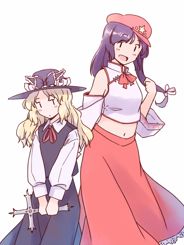 jacket girl and label girl (touhou) drawn by rangycrow