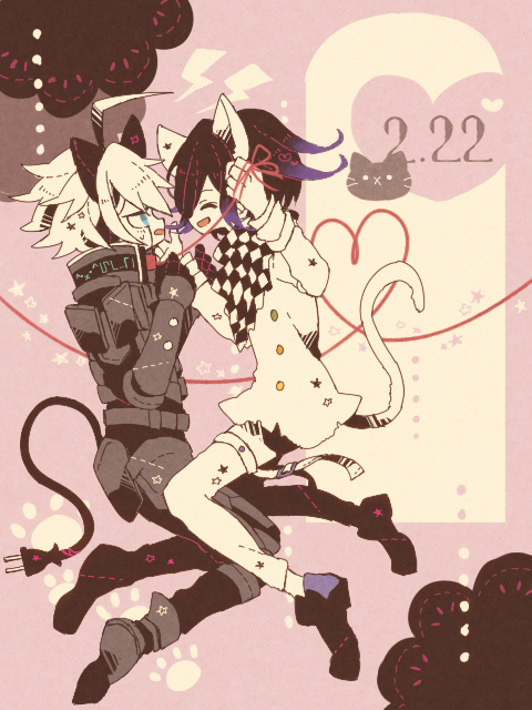 oma kokichi and k1-b0 (danganronpa and 1 more) drawn by toskogahazan
