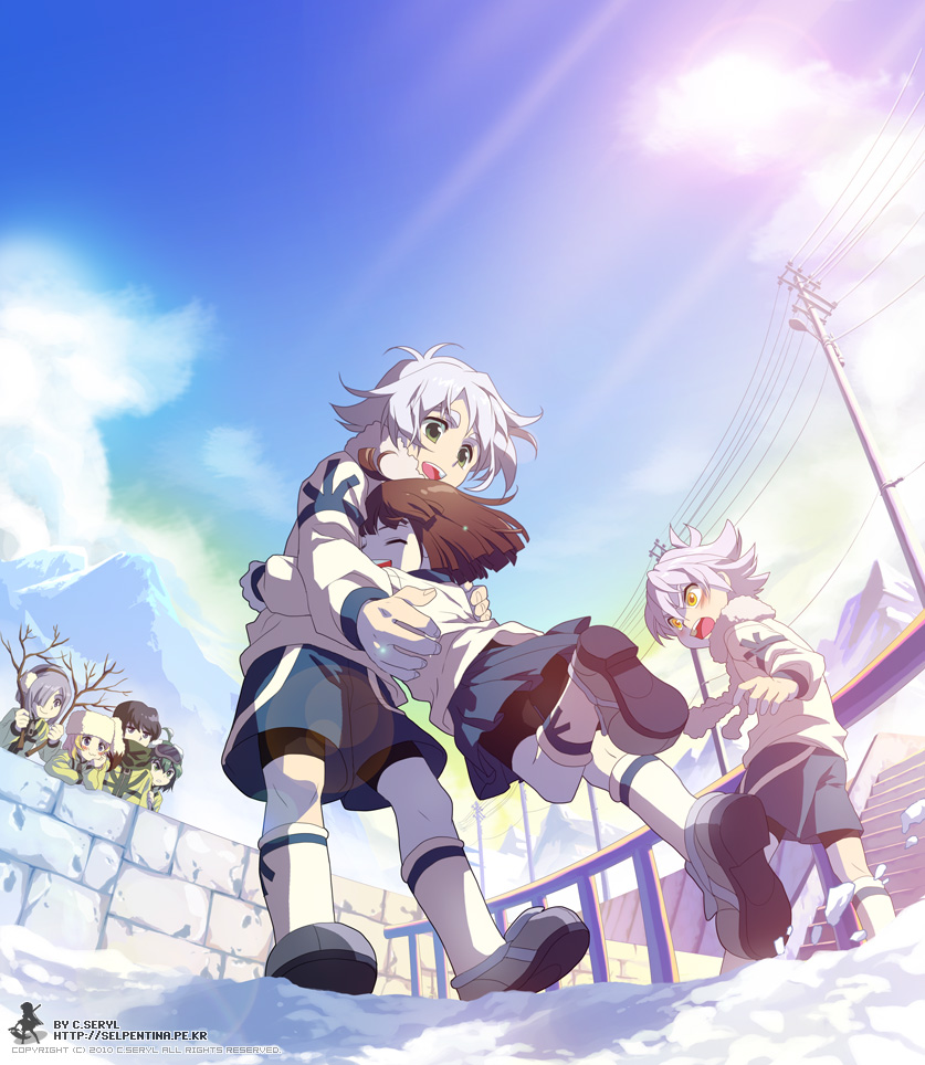 fubuki shirou, fubuki atsuya, araya konko, matoro juka, hyoujou retsuto, and 2 more (inazuma eleven) drawn by c.seryl