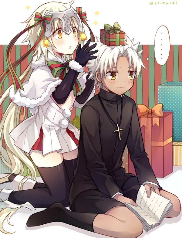 jeanne d'arc alter santa lily and amakusa shirou (fate and 1 more) drawn by yimu