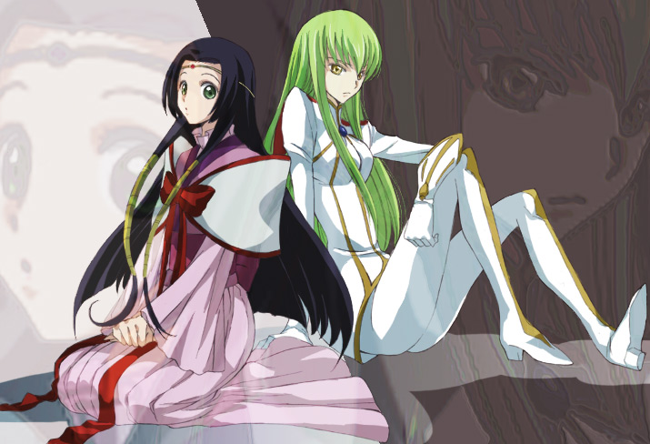 c.c. and sumeragi kaguya (code geass) drawn by akina_tsukako
