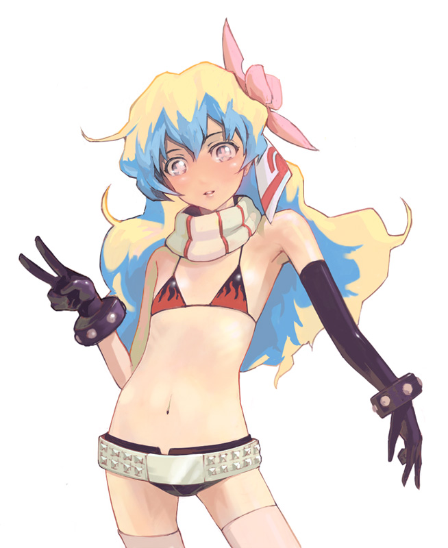 yoko littner and nia teppelin (tengen toppa gurren lagann) drawn by guitar_(guitars)