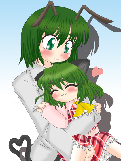 kazami yuuka and wriggle nightbug (touhou) drawn by akasode_(tyaramu)