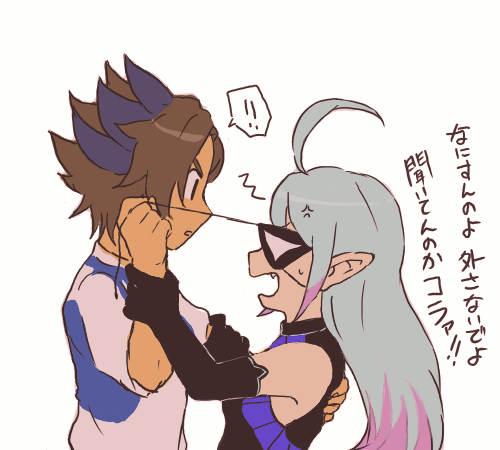 matatagi hayato and hilary flail (inazuma eleven and 2 more) drawn by hidari_(derogucha)
