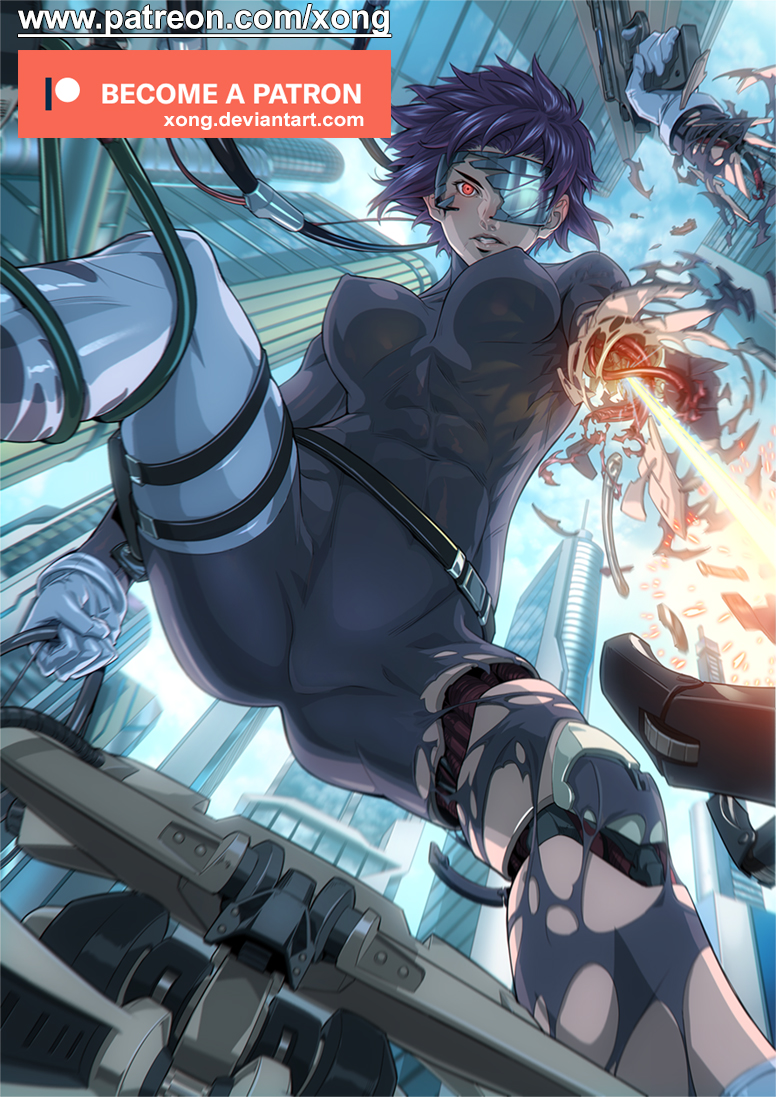 kusanagi motoko (ghost in the shell) drawn by xong