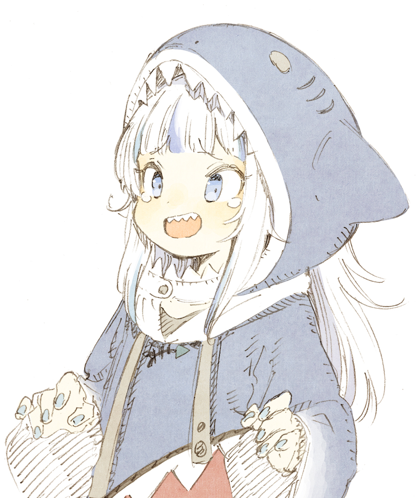gawr gura (hololive and 1 more) drawn by abara_heiki