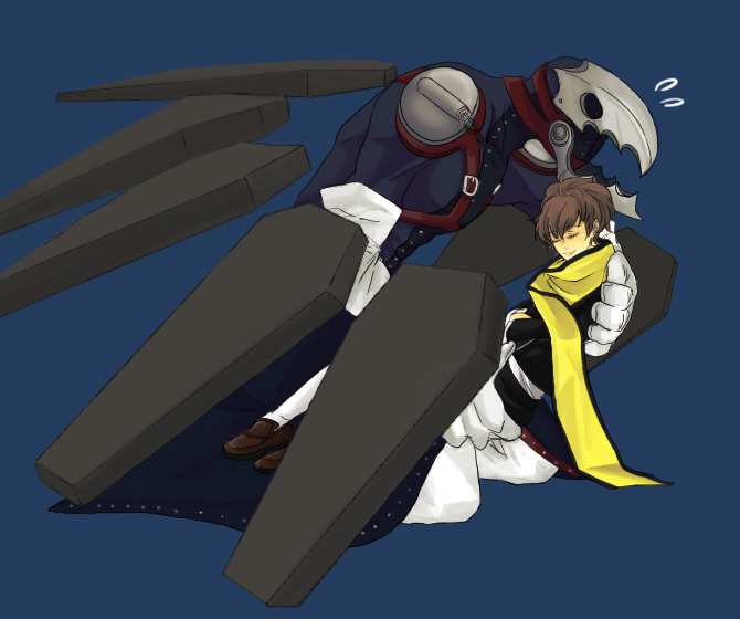 shiomi kotone and mochizuki ryouji (persona and 2 more) drawn by pechi