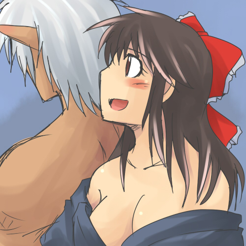 hakurei reimu and buront (touhou and 3 more) drawn by koraku_gekki