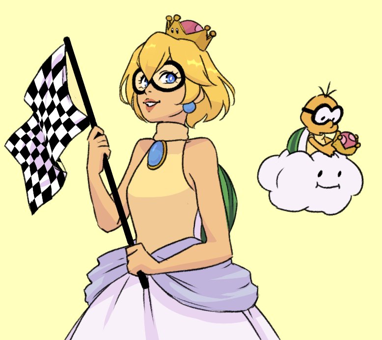 lakitu, lakitu's cloud, and princess lakitu (mario and 1 more) drawn by reillymackay