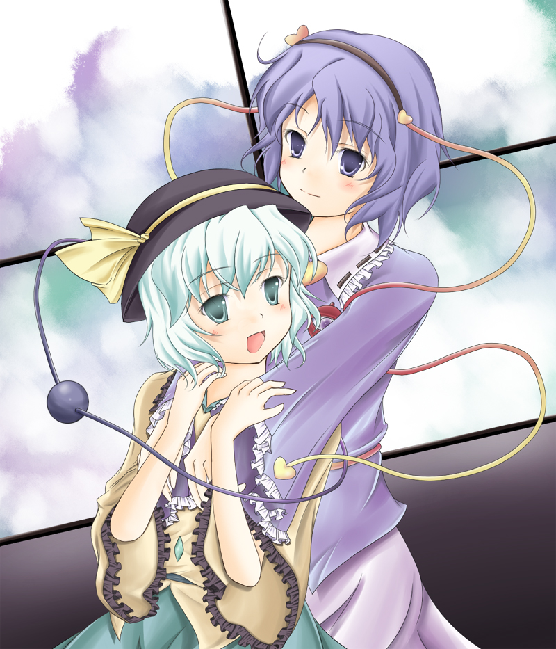 komeiji koishi and komeiji satori (touhou) drawn by ahirun