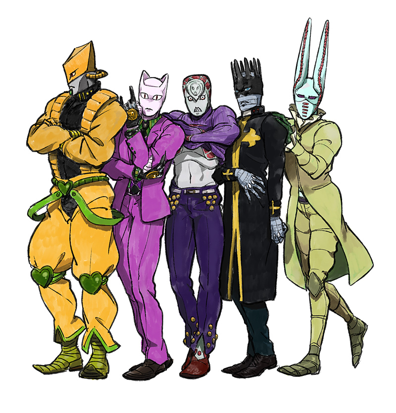 dio brando, kira yoshikage, diavolo, killer queen, the world, and 5 more (jojo no kimyou na bouken and 5 more) drawn by futarou_(1214)