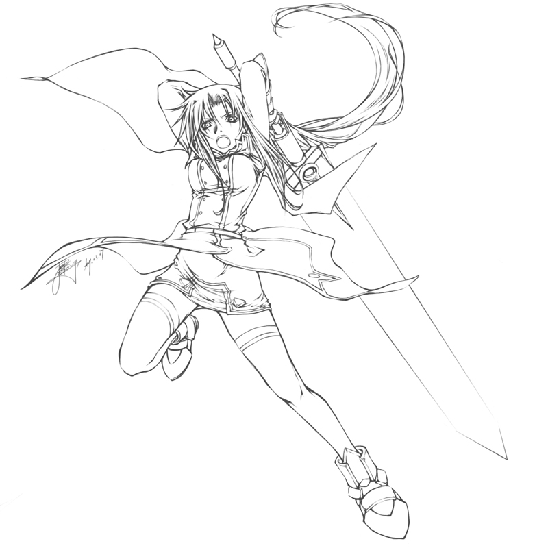 fate testarossa and bardiche (lyrical nanoha and 1 more) drawn by enseisong