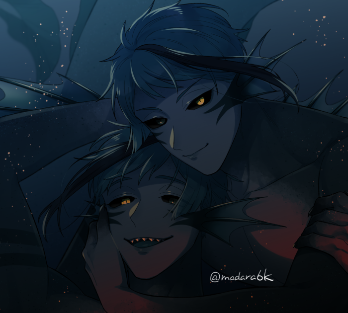 floyd leech and jade leech (twisted wonderland) drawn by madara6k