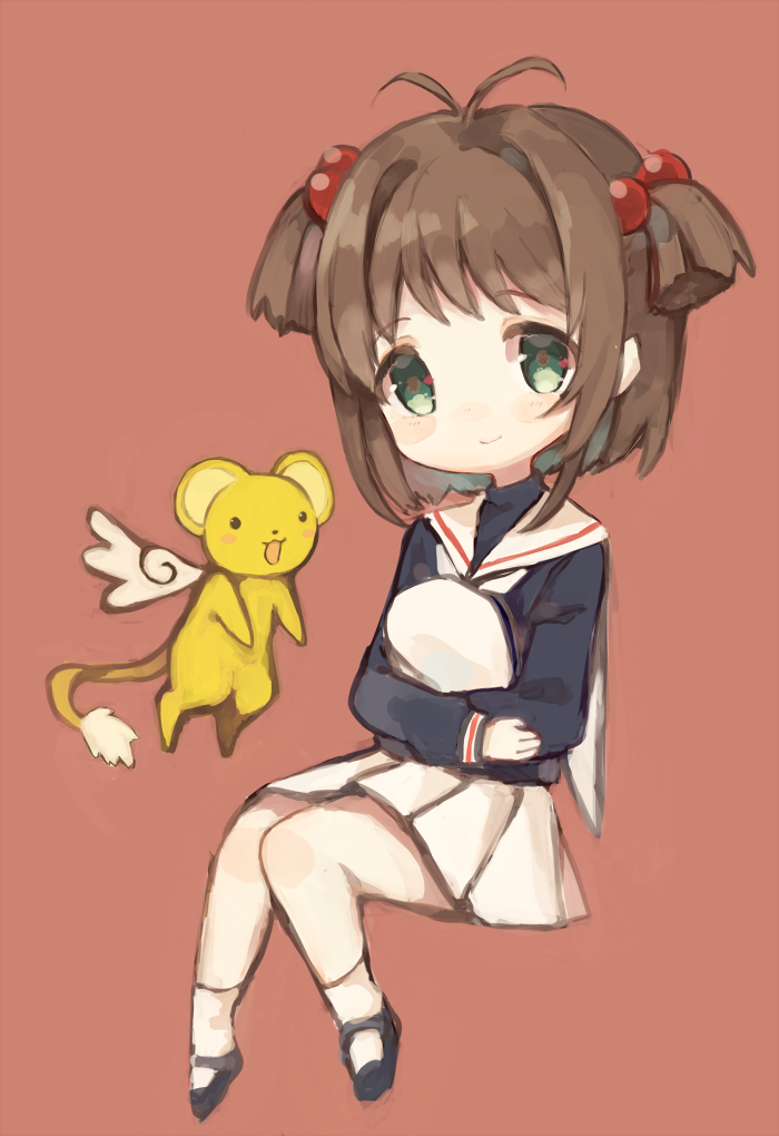 kinomoto sakura and kero (cardcaptor sakura) drawn by sencha_(senta_10)