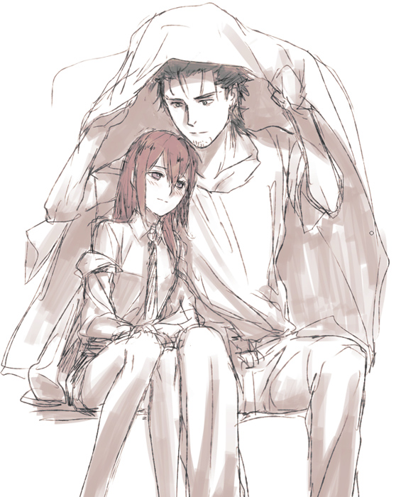makise kurisu and okabe rintarou (science adventure and 1 more)