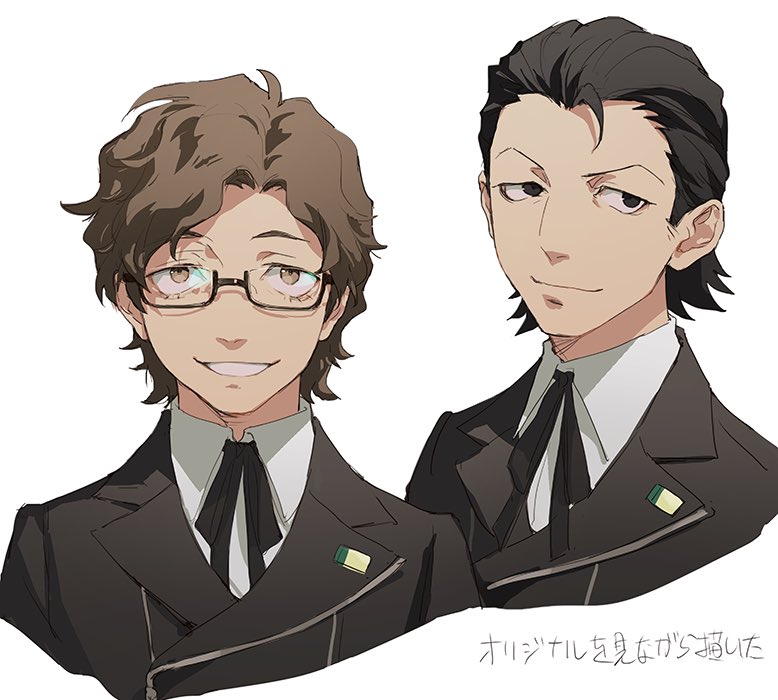 odagiri hidetoshi and hiraga keisuke (persona and 1 more) drawn by isa_(peien516)