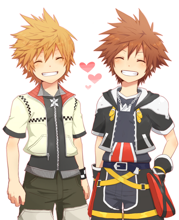 sora and roxas (kingdom hearts and 1 more) drawn by bunta01