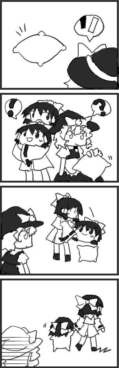 hakurei reimu and kirisame marisa (touhou and 1 more) drawn by zattsu_(omega3390)