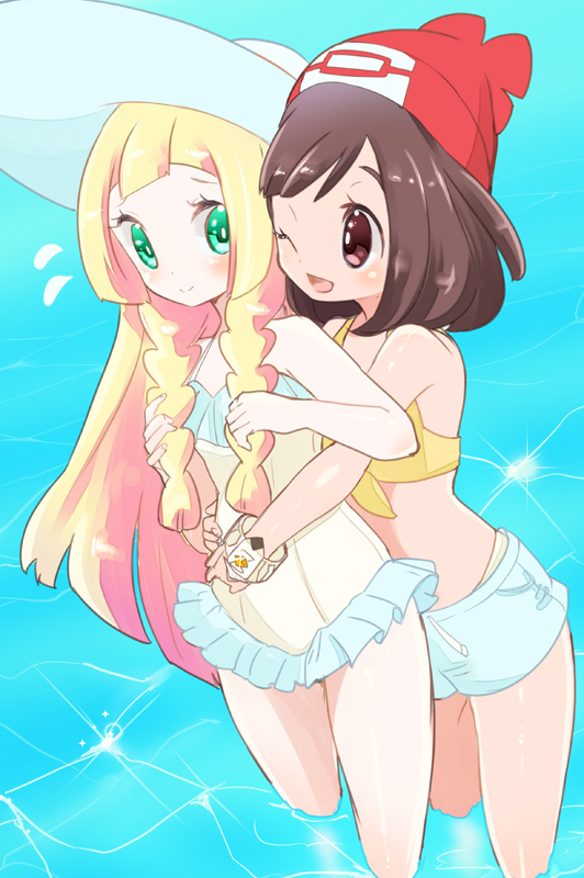 lillie and selene (pokemon and 1 more) drawn by chorimokki