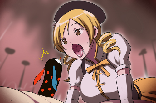 tomoe mami and charlotte (mahou shoujo madoka magica) drawn by butcha-u