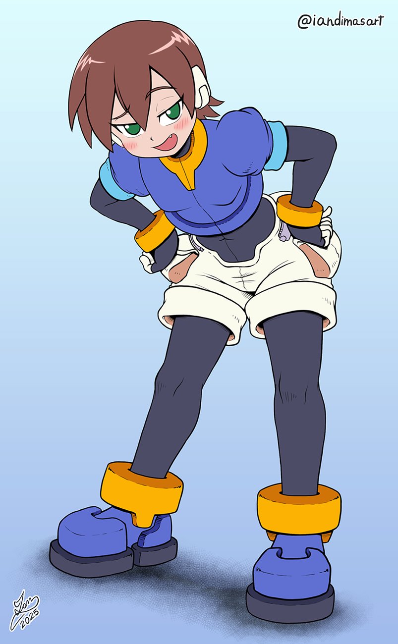 aile (mega man and 1 more) drawn by ian_dimas