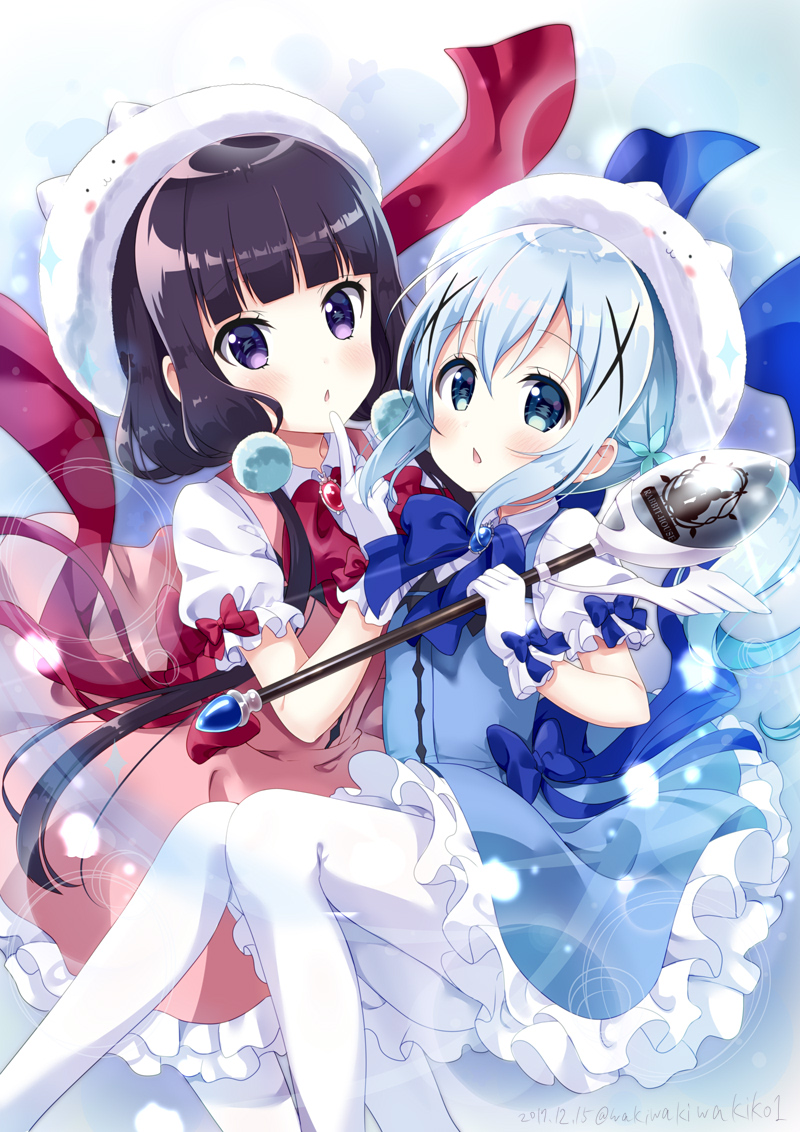 kafuu chino, tippy, and sakuranomiya maika (gochuumon wa usagi desu ka? and 2 more) drawn by neki_(wakiko)