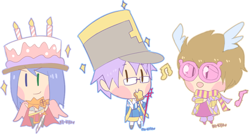 arch bishop, rune knight, and minstrel (ragnarok online) drawn by pkyu