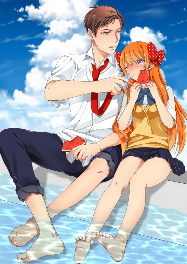 sakura chiyo and nozaki umetarou (gekkan shoujo nozaki-kun) drawn by hashimoto_(yanagi-momo)