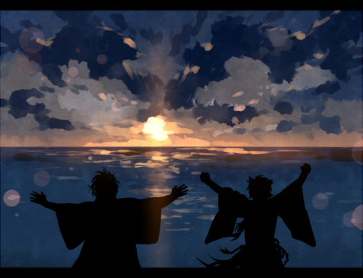 mutsu-no-kami yoshiyuki and sakamoto ryouma (touken ranbu and 1 more) drawn by getiao