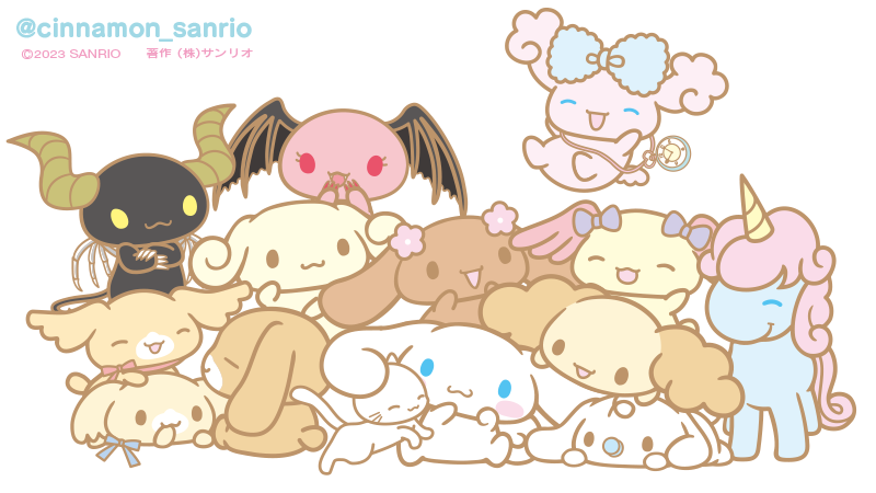 cinnamoroll, milk, mocha, chiffon, espresso, and 9 more (sanrio and 1 more)