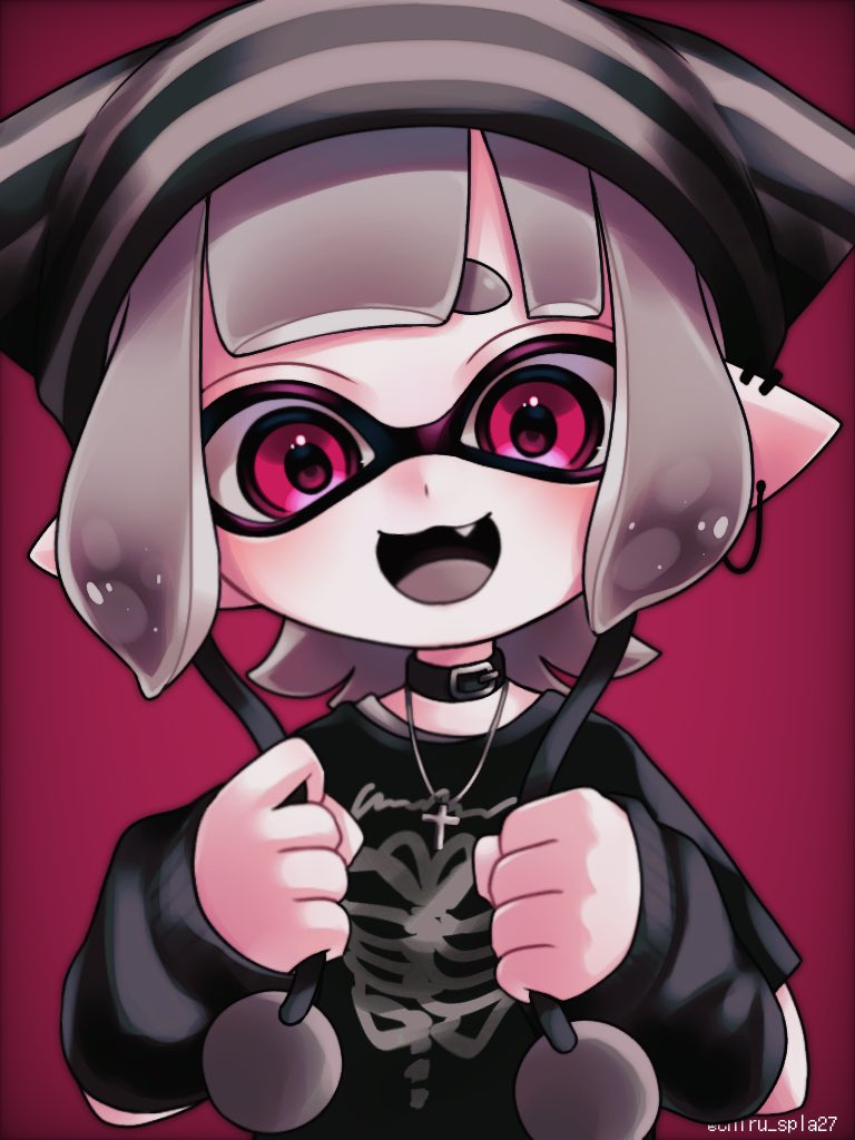 inkling player character and inkling girl (splatoon) drawn by chiru_spla27