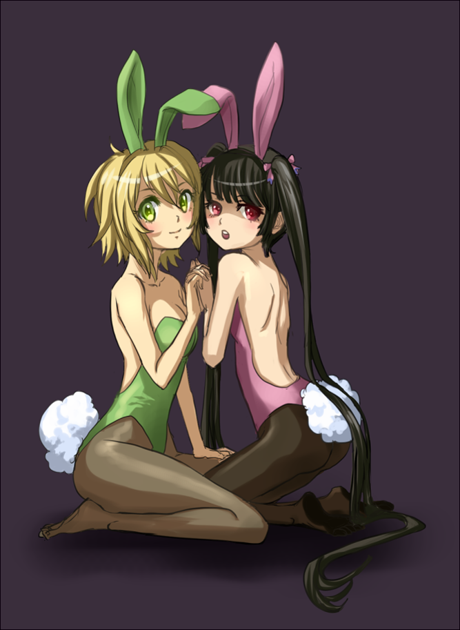 akatsuki kirika and tsukuyomi shirabe (senki zesshou symphogear) drawn by drawfag