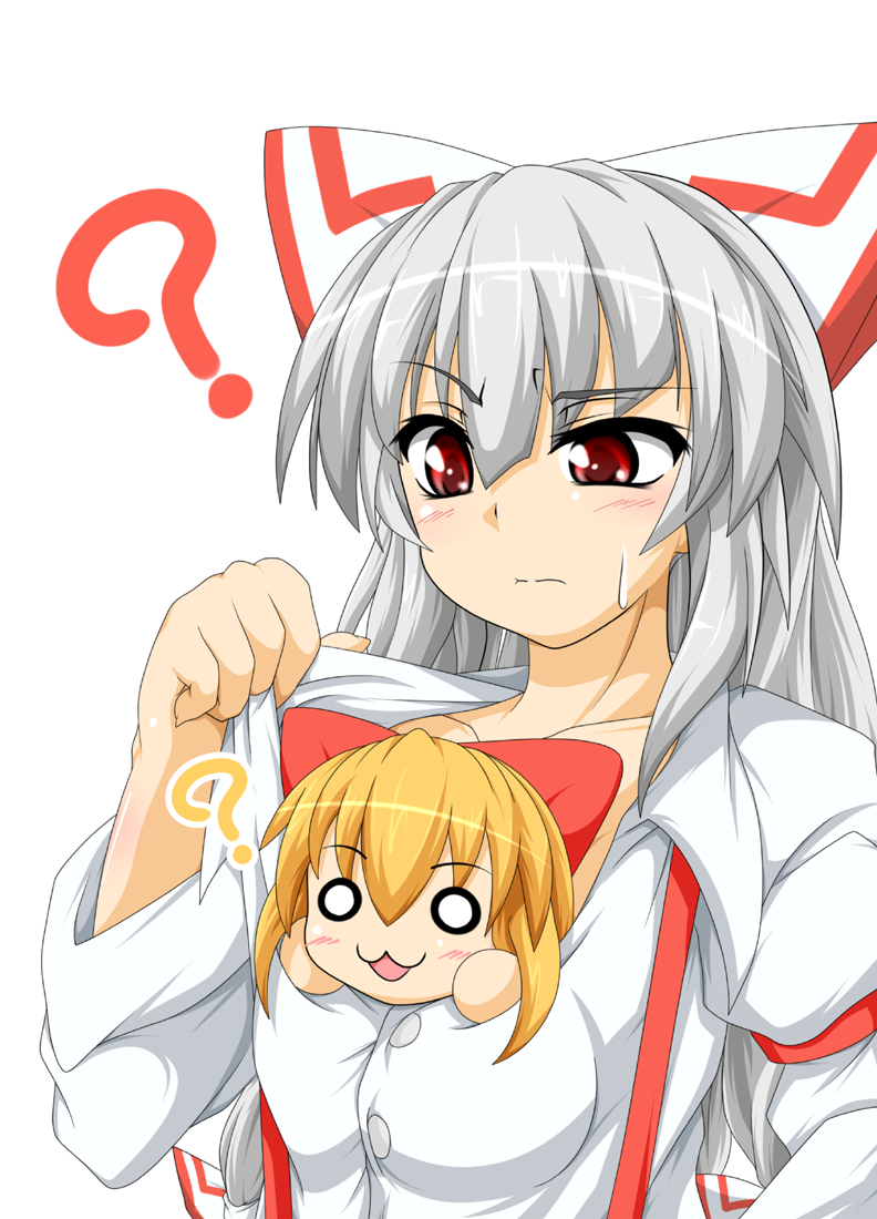 fujiwara no mokou and shanghai doll (touhou) drawn by kokujuuji