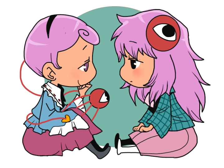 komeiji satori and hata no kokoro (touhou) drawn by onikobe_rin