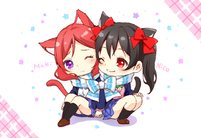 nishikino maki and yazawa nico (love live! and 1 more) drawn by hazuki_natsu