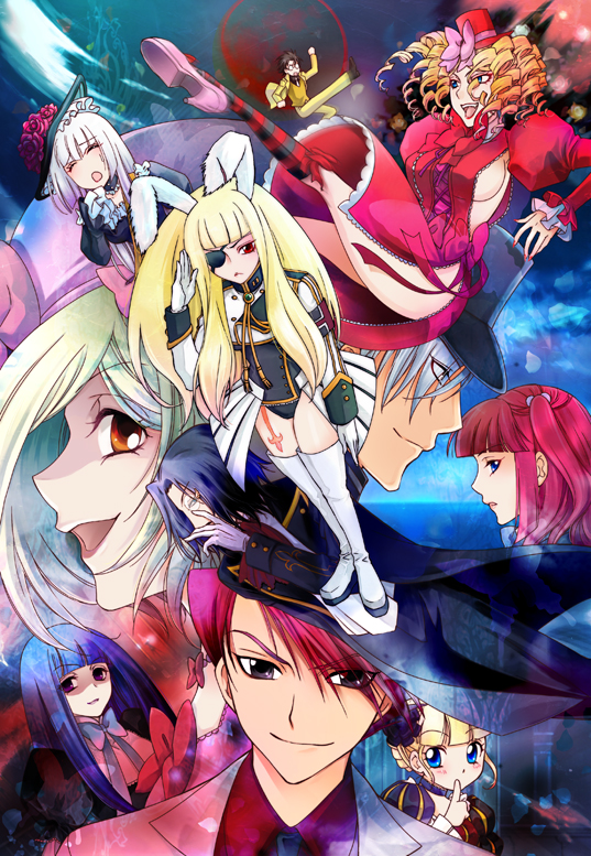 beatrice, ushiromiya battler, ushiromiya ange, frederica bernkastel, lambdadelta, and 6 more (umineko no naku koro ni) drawn by mamiya_t