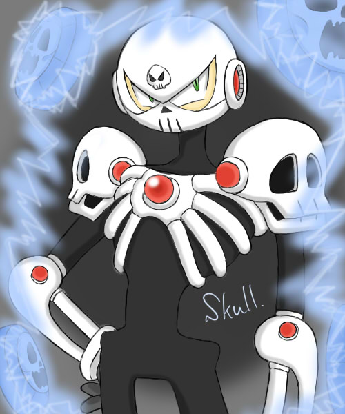 skull man (mega man and 2 more) drawn by ariga_hitoshi