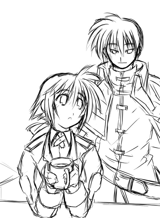 chrono harlaown and amy limietta (lyrical nanoha and 1 more) drawn by yuuka_(o.t.kingdom)