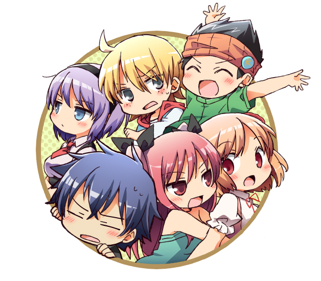 domon seijirou, suzumori mia, kazama kippei, hino yachika, mizuishi rikana, and 1 more (fukai ni nemuru oujo no abaddon) drawn by 00tea