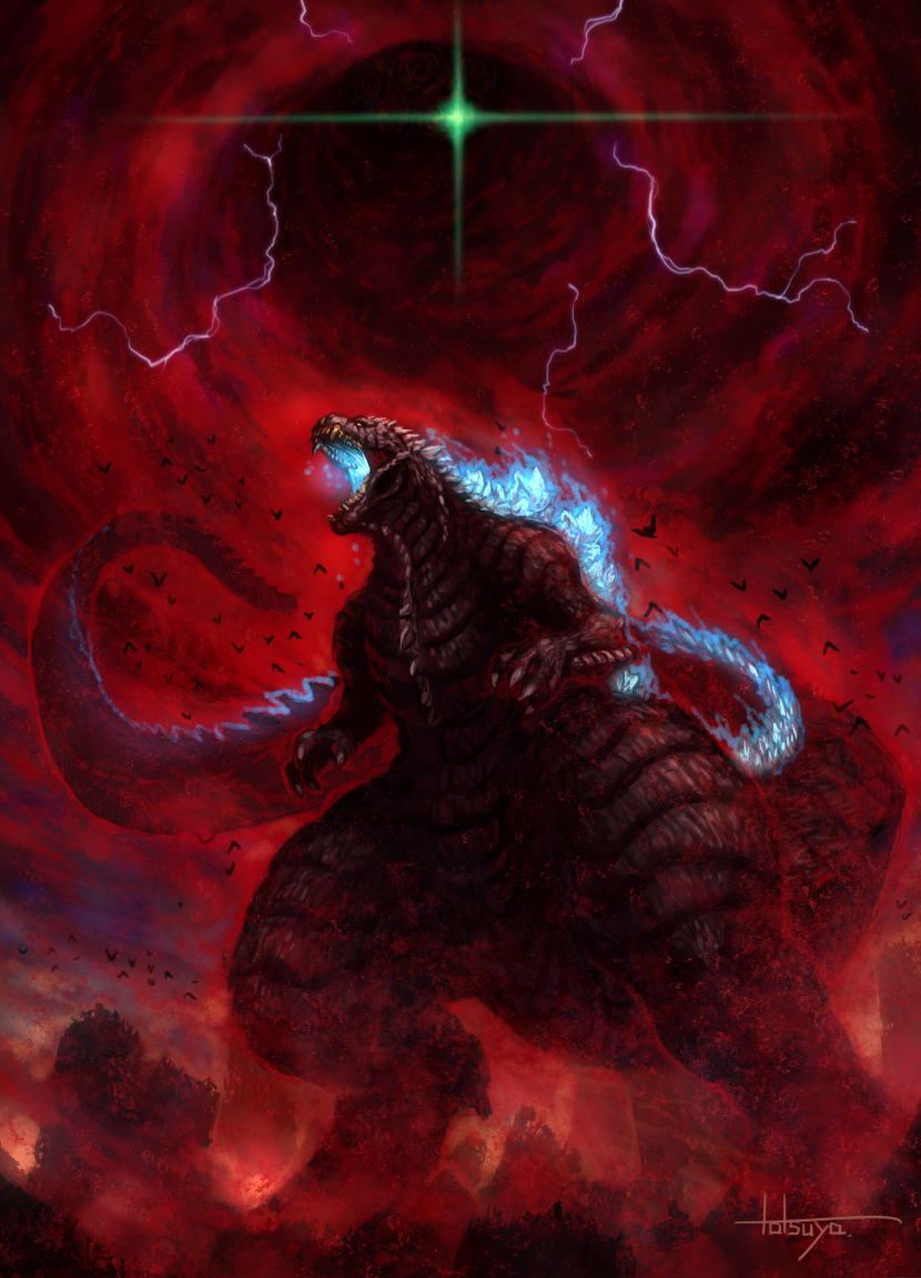 godzilla and godzilla ultima (godzilla and 1 more) drawn by tatsuya_(atelier_road)