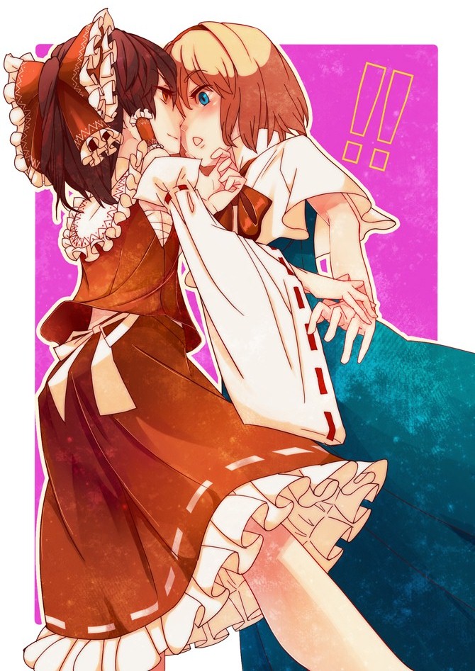 hakurei reimu and alice margatroid (touhou) drawn by buutan