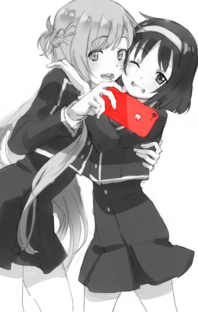 asuna and konno yuuki (sword art online) drawn by hozumi_ayaka